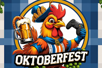make oktoberfest chicken logo with source file in 12 hours