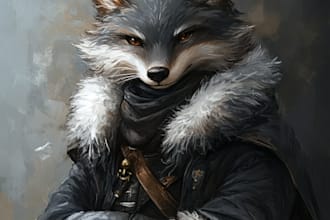 draw your furry art, antrho character or original fursona