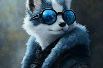 draw your custom oc furry art, anthro, fursona