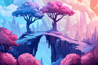 draw amazing environment concept art and fantasy landscape