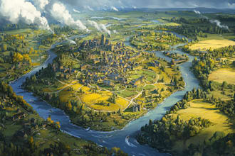 vector map illustration map design 2d isometric fantasy map