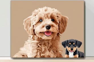 do custom cartoon vector portrait of your pet or any animal
