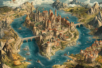 draw your map illustration vector art map fantasy map