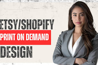 design custom tshirt logo and brand kit for your etsy pod store