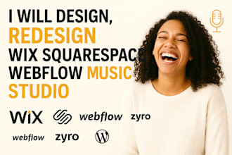 design redesign wix squarespace webflow zyro wordpress music studio website