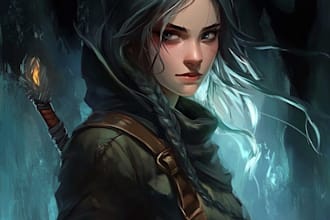 create fantasy, dnd, horror digital art with your character