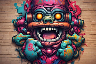 design graffiti logo t shirt design for business or company