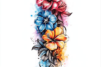 custom a watercolor tattoo design