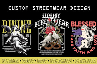 design custom streetwear t shirt and graphic t shirt design