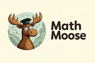 make an amazing math moose mascot logo for you in one day