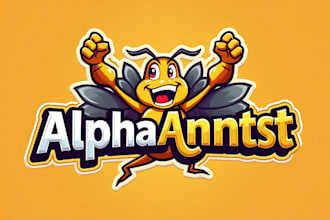make an amazing alpha ant mascot logo with unlimited revision