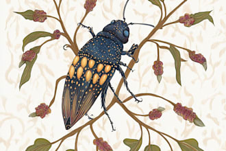 draw high quality animal, insect, and botanical art