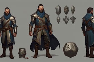 your dnd character art or rpg character, character design