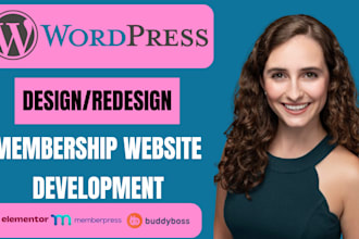 design or redesign wordpress membership website with memberpress buddypress