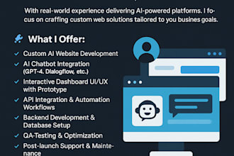 develop ai website, ai chatbot, ai integration using python