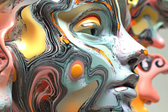 make a magical abstract art, psychedelic, surrealism, cubism