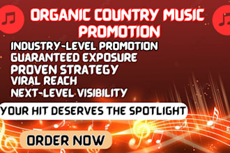do organic music promotion on country music, latin, indie, reggae, reggaeton