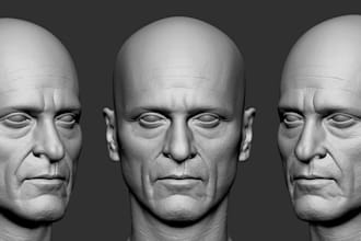 do 3d head model 3d bust 3d face model head bust model zbrush 3d printing