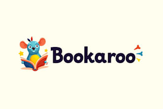 make a high quality bookaroo mascot logo  in one day