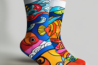 create digital pattern socks design