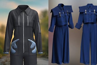 do 3d clothing design cgi garment model mesh body marvelous design second life