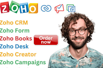 set up your zoho CRM, creator, sign, forms, people, recruit, books, desk