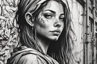 draw any graffiti mural wall art or banner