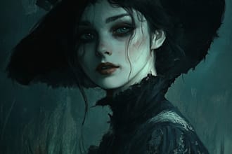 do design unique fantasy horror character art for project