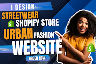 design sleek streetwear shopify store urban fashion website