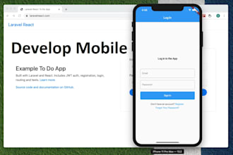 develop mobile or web app with flutter and laravel