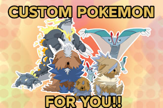 draw unique 2d custom pokemon, and cute pokemon stickers