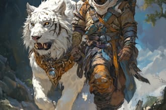make dnd or ttrpg fantasy character art or token, concept art