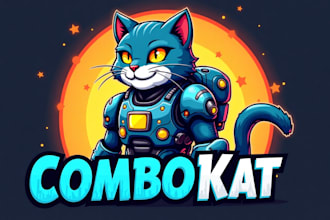 give a high quality combat cat mascot logo with new concept in 1 day