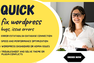 fix wordpress issues, error and wordpress, website design, wordpress bug fix