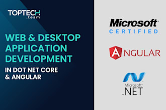 develop web and desktop apps in dot net core and angular