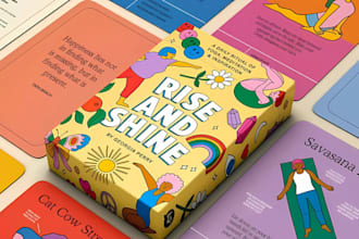 design education flashcards board game card box mockup rule book illustration