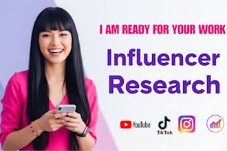 research top influencers on instagram, youtube, or tiktok for you