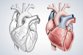 do realistic drawing of your anatomy science and medical illustration in sketch