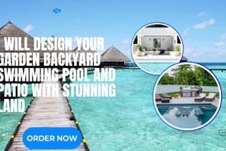 design your garden backyard swimming pool and patio with stunning land
