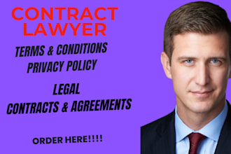 be a lawyer for legal contract, agreements, terms and condition