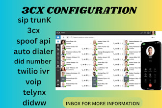 sip trunk, 3cx, spoof api, auto dialer, did number twilio ivr, voip, telynx