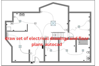 draw set of electrical drawings and floor plans  autocad