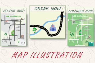 design and illustrate your custom vector travel map