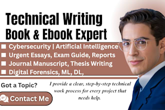 be cybersecurity, artificial intelligence technical course writer, ebook writer