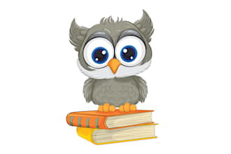 design a wise owl logo with book for schools and tutors