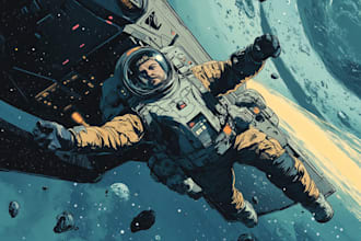 make a spaceship, sci fi illustration and sci fi art