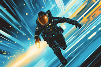 draw sci fi character art, sci fi art illustration for you