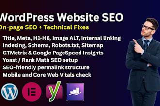 do wordpress on page and technical SEO with speed optimization