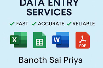 provide data entry and form filling service