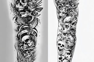 create custom tattoo design, tattoo sleeve
